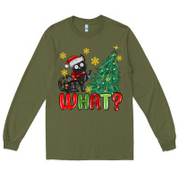 Army Green christmas  cat  what Long Sleeve Tee - MaliasSmallBusiness