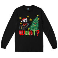 Black christmas  cat  what Long Sleeve Tee - MaliasSmallBusiness