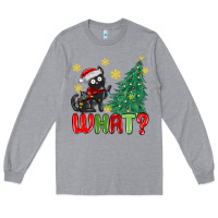 Heather Grey christmas  cat  what Long Sleeve Tee - MaliasSmallBusiness
