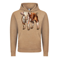 Vintage Coffee Baby Hereford Pig Vintage Hoodie - LillyAllenDesigns