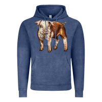 Vintage Denim Baby Hereford Pig Vintage Hoodie - LillyAllenDesigns