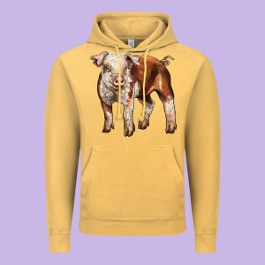 Baby Hereford Pig Vintage Hoodie Designed By Lillyallendesigns