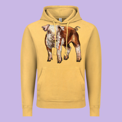 Baby Hereford Pig Vintage Hoodie Designed By Lillyallendesigns