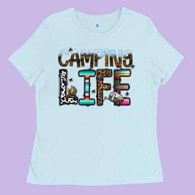 Camping Life Ladies Tee Designed By Cowhidedigitalart