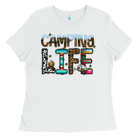 White camping life Ladies Tee - CowhideDigitalArt