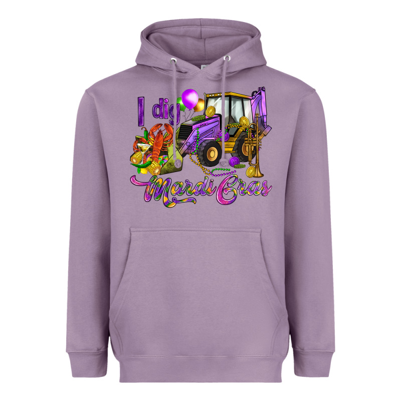 I Dig Mardi Gras Heavyweight Hoodie by HowdyJamesFarm | Teevron