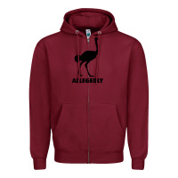 Burgundy ALLEGEDLY FUNNY OSTRICH Zipper Hoodie - Bettercallsaul