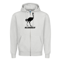 Dove Grey ALLEGEDLY FUNNY OSTRICH Zipper Hoodie - Bettercallsaul