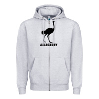 Heather Grey ALLEGEDLY FUNNY OSTRICH Zipper Hoodie - Bettercallsaul