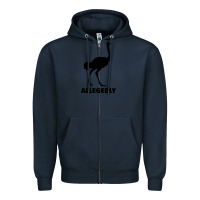 Navy ALLEGEDLY FUNNY OSTRICH Zipper Hoodie - Bettercallsaul