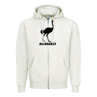 Oatmeal Heather ALLEGEDLY FUNNY OSTRICH Zipper Hoodie - Bettercallsaul