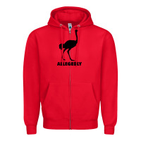 Red ALLEGEDLY FUNNY OSTRICH Zipper Hoodie - Bettercallsaul