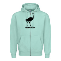 Seafoam ALLEGEDLY FUNNY OSTRICH Zipper Hoodie - Bettercallsaul