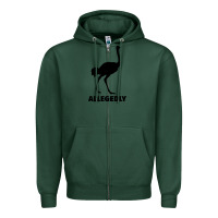 Sports Green ALLEGEDLY FUNNY OSTRICH Zipper Hoodie - Bettercallsaul