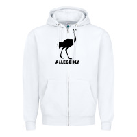 White ALLEGEDLY FUNNY OSTRICH Zipper Hoodie - Bettercallsaul