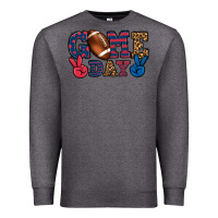 Charcoal Heather Game day red and blue Premium Sweatshirt - HowdyJamesFarm