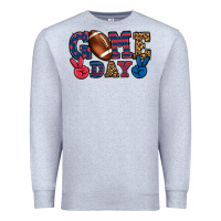 Heather Grey Game day red and blue Premium Sweatshirt - HowdyJamesFarm