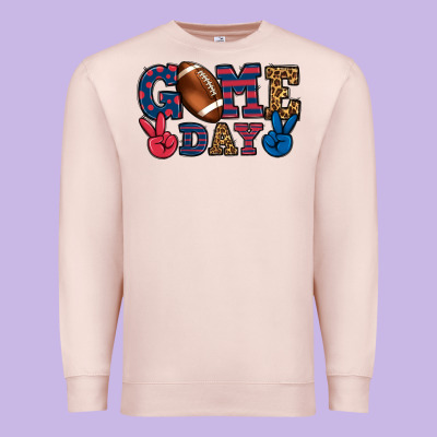 Game Day Red And Blue Premium Sweatshirt Designed By Howdyjamesfarm
