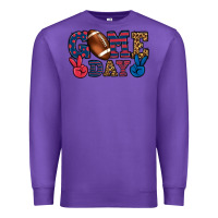 Purple Game day red and blue Premium Sweatshirt - HowdyJamesFarm