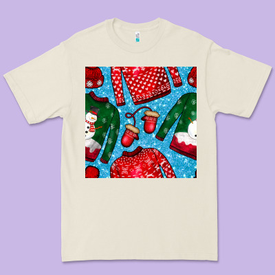 Christmas Clothes Seamless Pattern Premium Tee Designed By Bundleandbundleshop