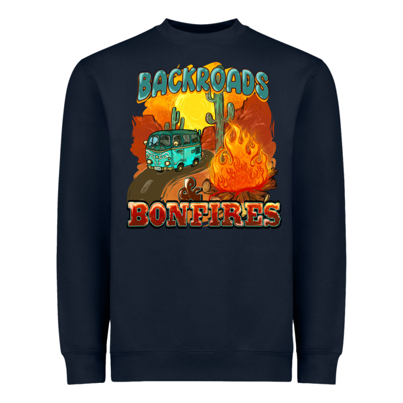 Backroads And Bonfire Heavyweight Sweatshirt by NancyCooperArtShop | Teevron