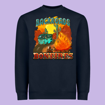 Backroads And Bonfire Heavyweight Sweatshirt Designed By Nancycooperartshop