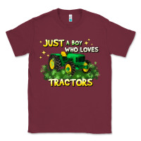 Burgundy just a boy who loves tractors Classic Tee - JahusDesignShop