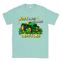 Seafoam just a boy who loves tractors Classic Tee - JahusDesignShop
