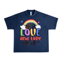 Navy all for love and love for all Urban Heavy Tee - MaliasSmallBusiness