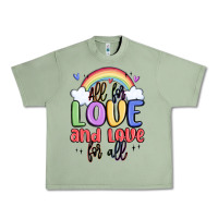 Oil Green all for love and love for all Urban Heavy Tee - MaliasSmallBusiness