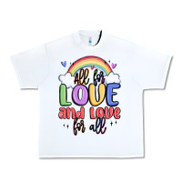 White all for love and love for all Urban Heavy Tee - MaliasSmallBusiness