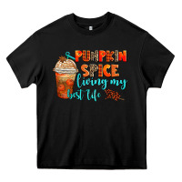 Black pumpkin spice living my best life Heavy Core Tee - AdoDesignShop