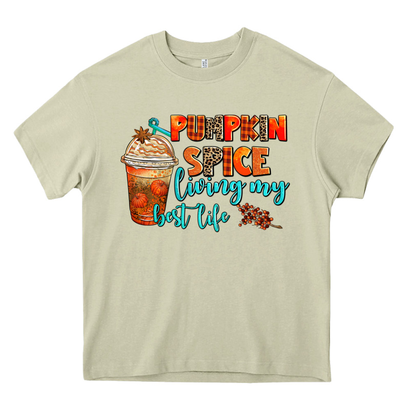Pumpkin Spice Living My Best Life Heavy Core Tee by AdoDesignShop | Teevron