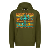 Army Green western cross Premium Hoodie - TumblerDesignByShophia