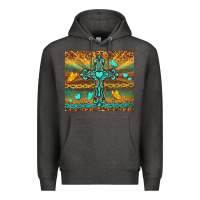 Charcoal Heather western cross Premium Hoodie - TumblerDesignByShophia