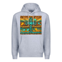 Heather Grey western cross Premium Hoodie - TumblerDesignByShophia