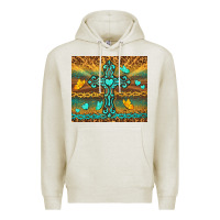Oatmeal Heather western cross Premium Hoodie - TumblerDesignByShophia