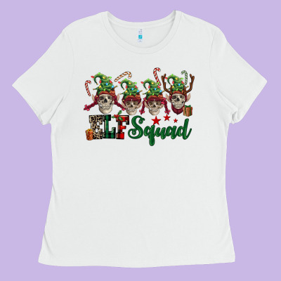 Elf Squad Skulls Ladies Tee Designed By Fadigitalartstudio