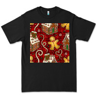 Black christmas gingerbread cookie house seamless pattern Premium Tee - BundleAndBundleShop