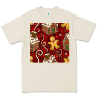 Bone christmas gingerbread cookie house seamless pattern Premium Tee - BundleAndBundleShop