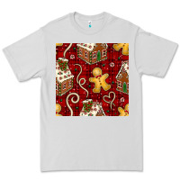Dove Grey christmas gingerbread cookie house seamless pattern Premium Tee - BundleAndBundleShop