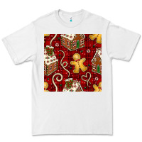 White christmas gingerbread cookie house seamless pattern Premium Tee - BundleAndBundleShop