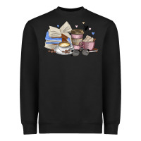 Black coffee and books Heavyweight Sweatshirt - MaliasSmallBusiness