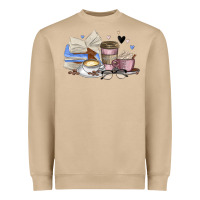 Mushroom coffee and books Heavyweight Sweatshirt - MaliasSmallBusiness