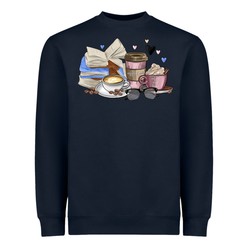 Coffee And Books Heavyweight Sweatshirt by MaliasSmallBusiness | Teevron