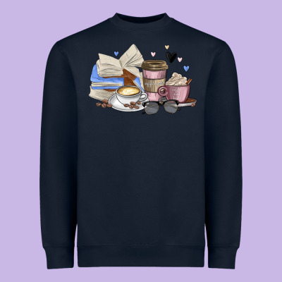 Coffee And Books Heavyweight Sweatshirt Designed By Maliassmallbusiness