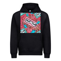 Black cosmetic fake eyelashes and butterfly with leopard seamless pattern bb Urban Hoodie - BundleAndBundleShop