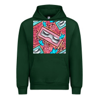 Forest Green cosmetic fake eyelashes and butterfly with leopard seamless pattern bb Urban Hoodie - BundleAndBundleShop