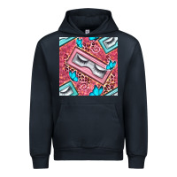 Navy cosmetic fake eyelashes and butterfly with leopard seamless pattern bb Urban Hoodie - BundleAndBundleShop