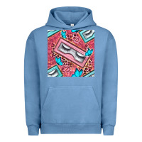 Pigment Pebble Blue cosmetic fake eyelashes and butterfly with leopard seamless pattern bb Urban Hoodie - BundleAndBundleShop